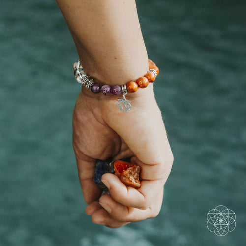 7-Chakra-Armband und Stein-Set