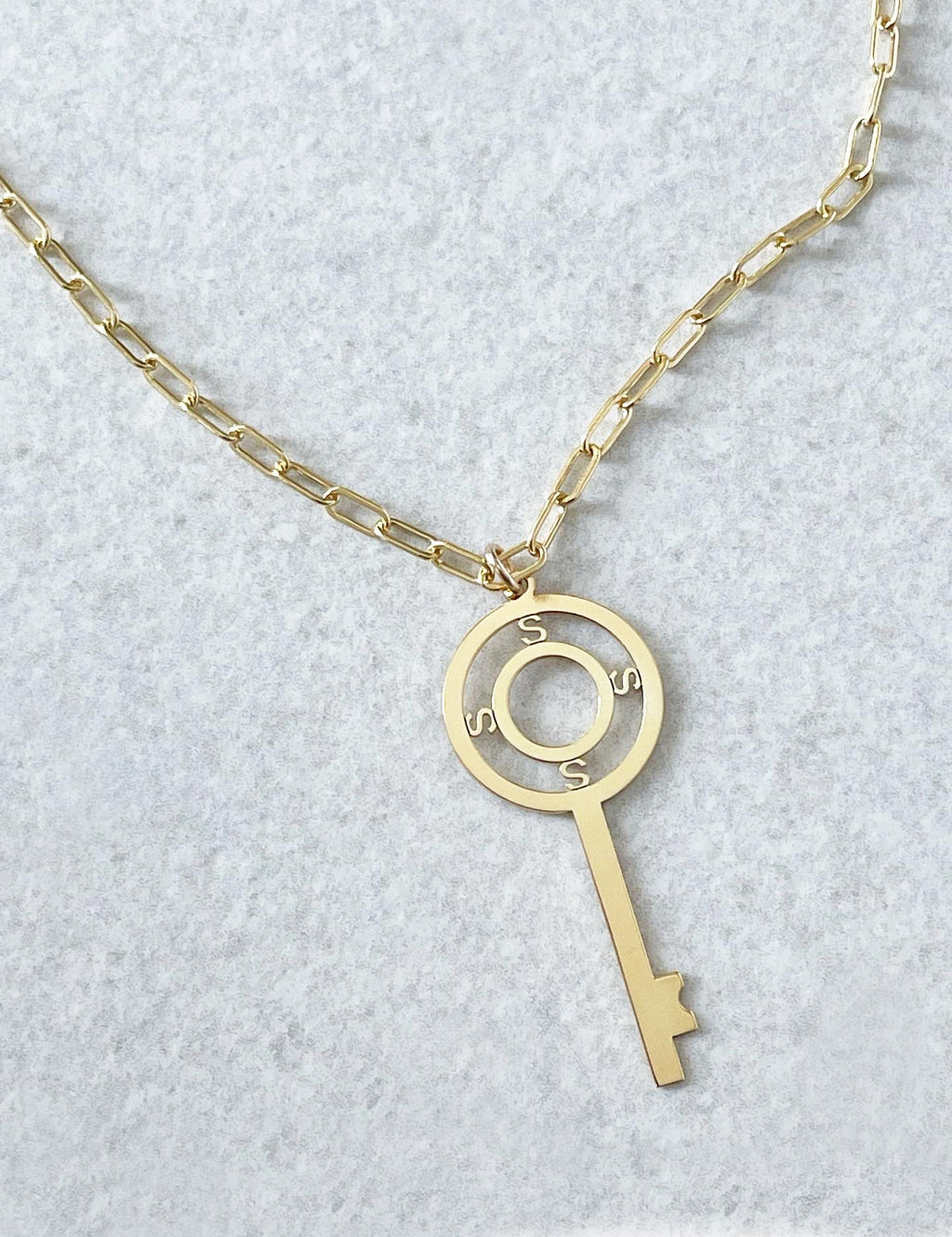 Atlas Initial Key Necklace