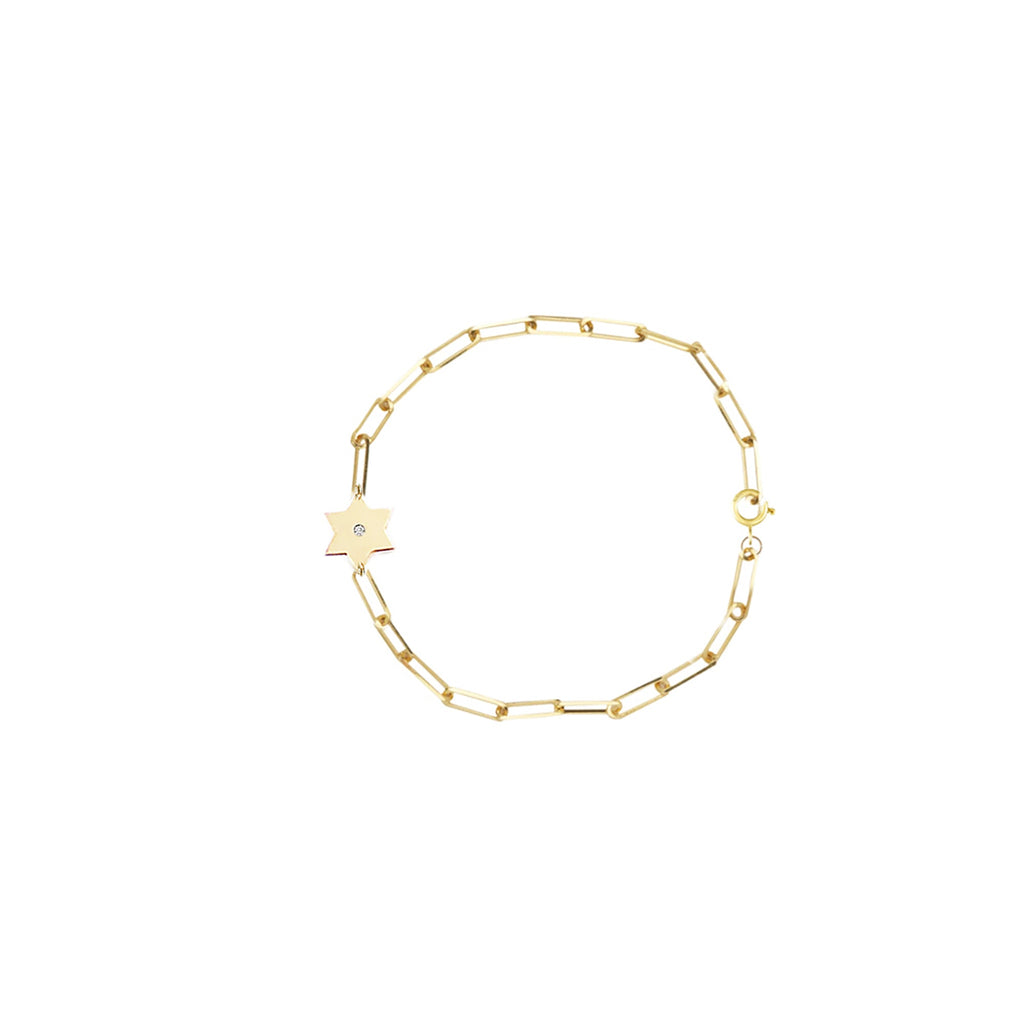 Dani Star of David Diamond Paperclip Bracelet | Anklet