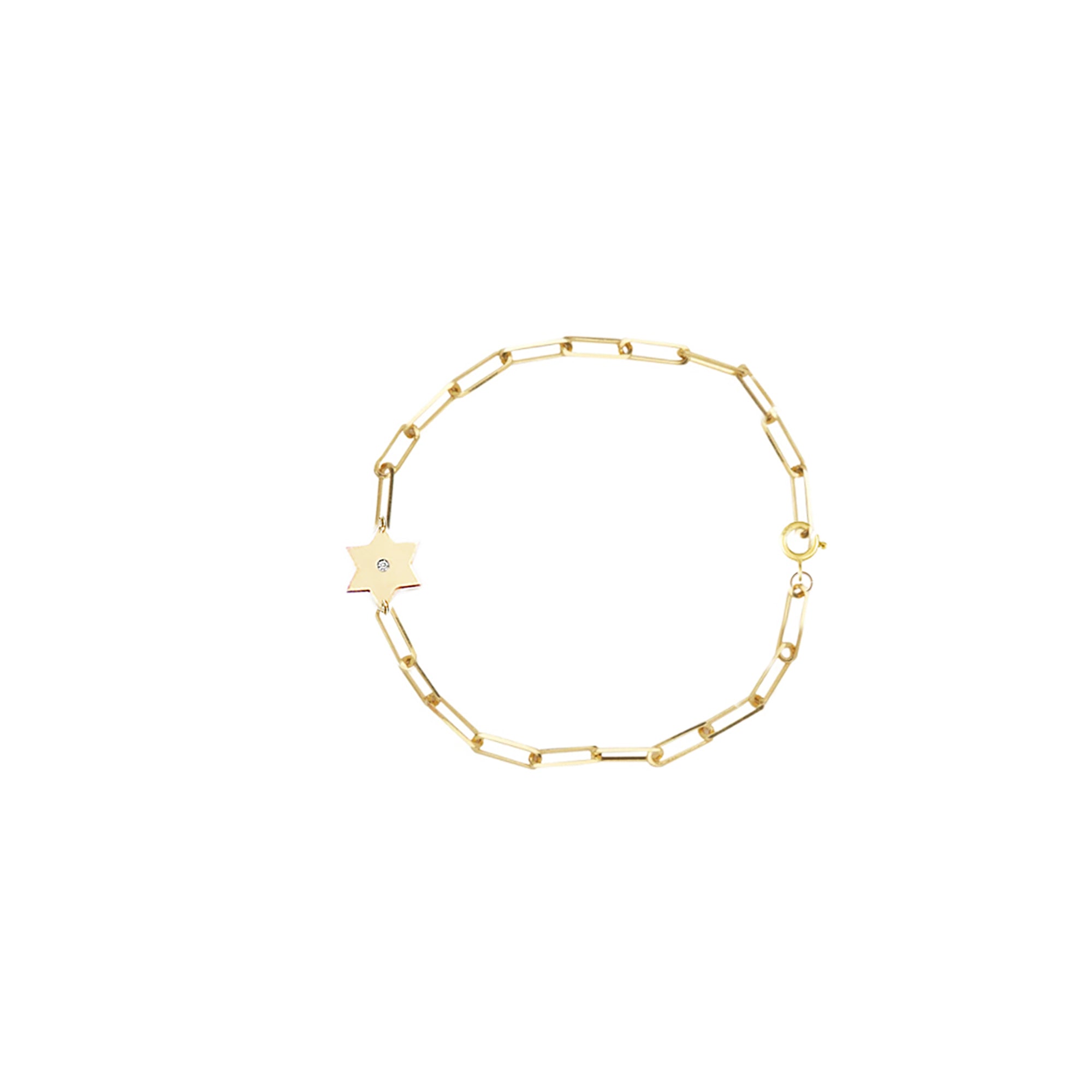 Dani Star of David Diamond Paperclip Bracelet | Anklet