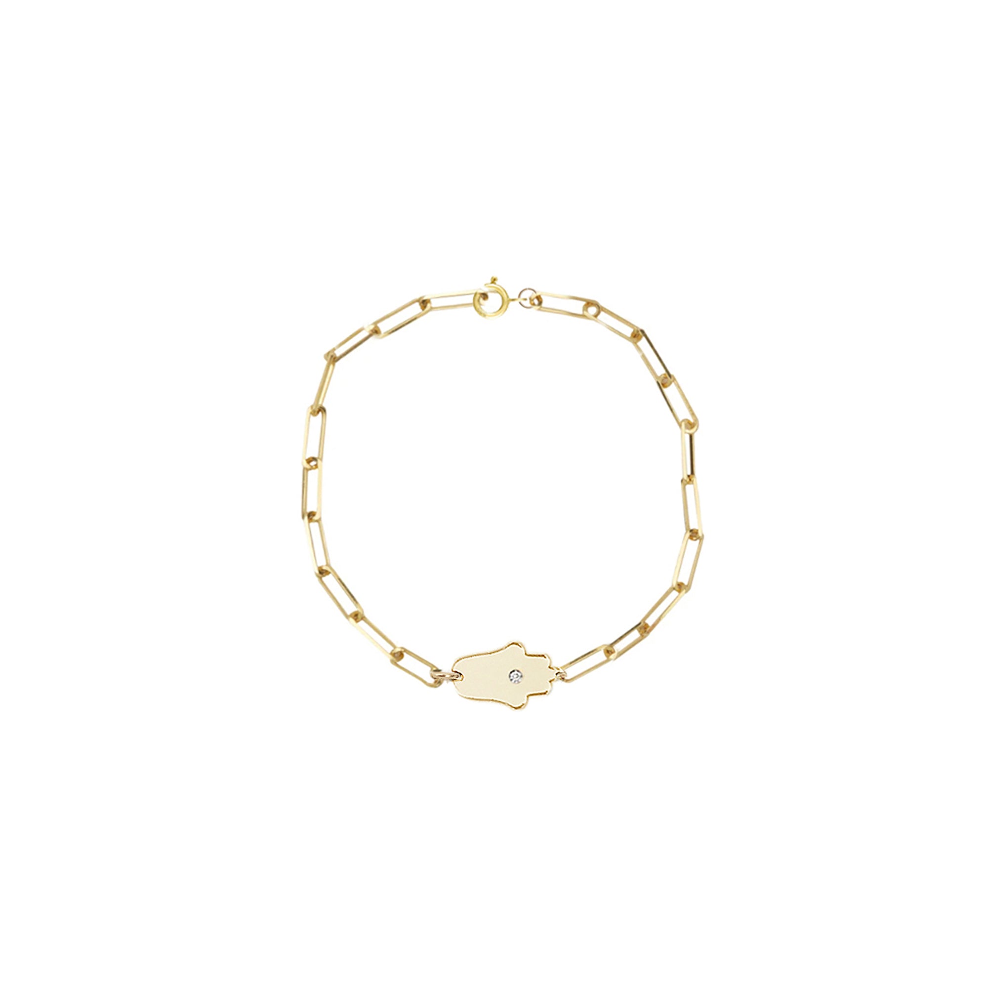 Dani Hamsa Diamond Paperclip Bracelet | Anklet