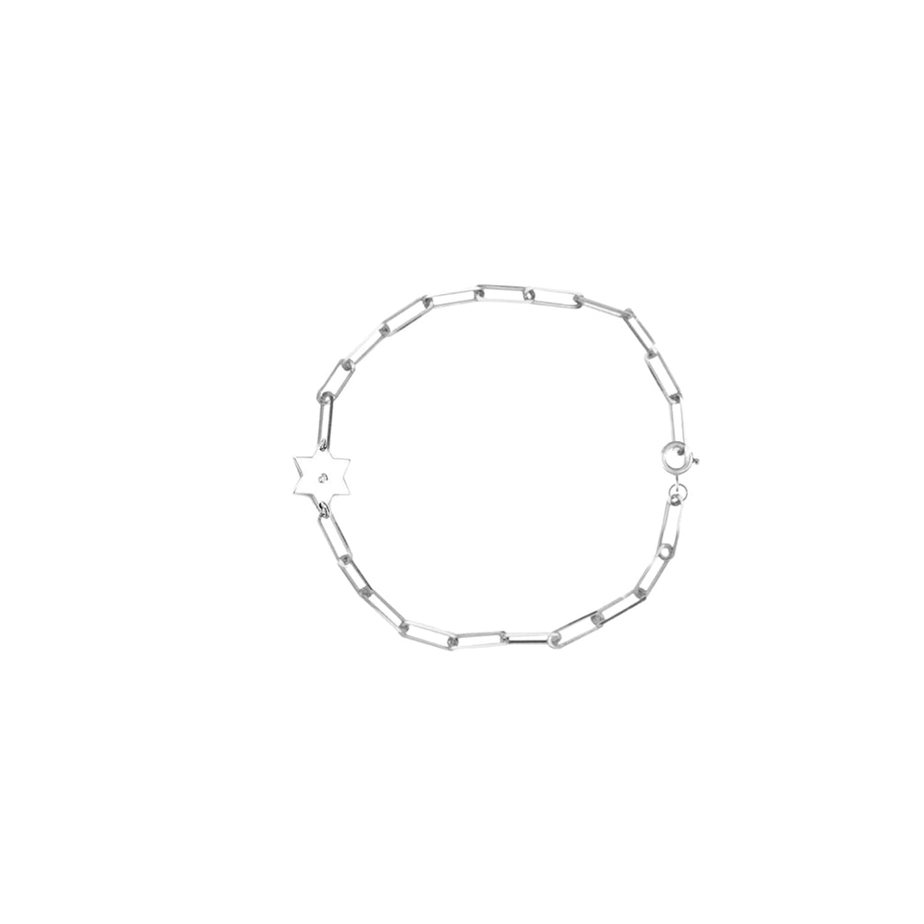Dani Star of David Diamond Paperclip Bracelet | Anklet