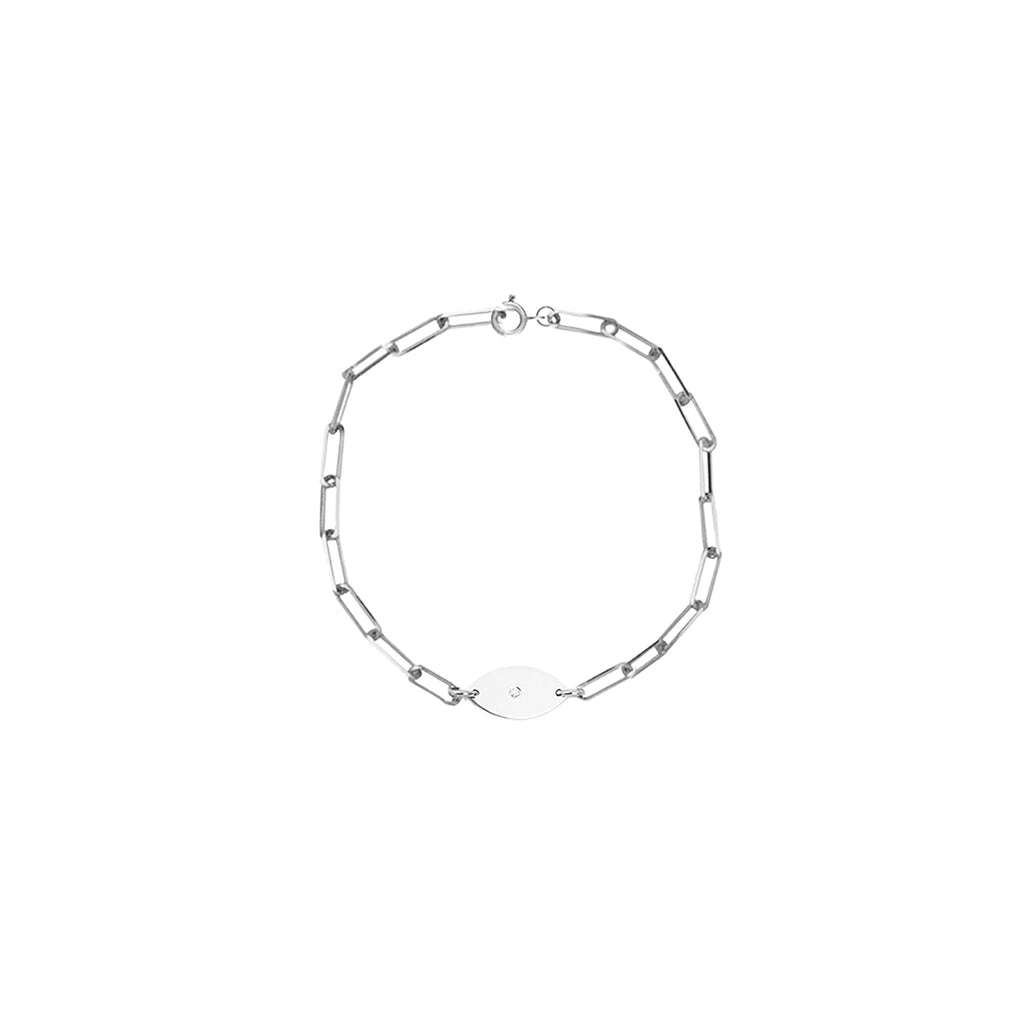 Dani Evil Eye Diamond Paperclip Bracelet | Anklet