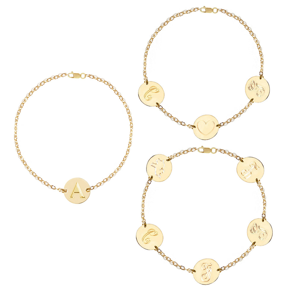 Sandy Personalized Initial Disc Bracelet | Anklet