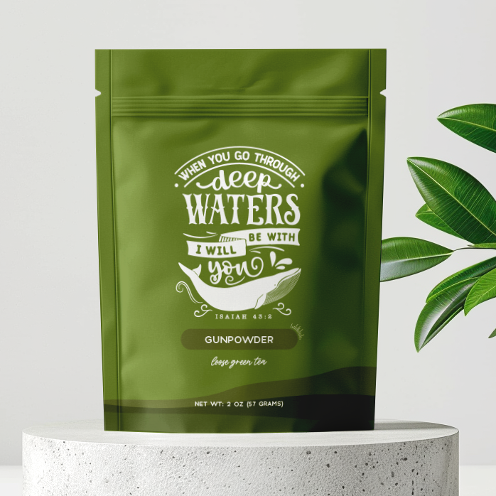 Bibelvers Tee "Wenn du durch tiefe Wasser gehst" Gunpowder