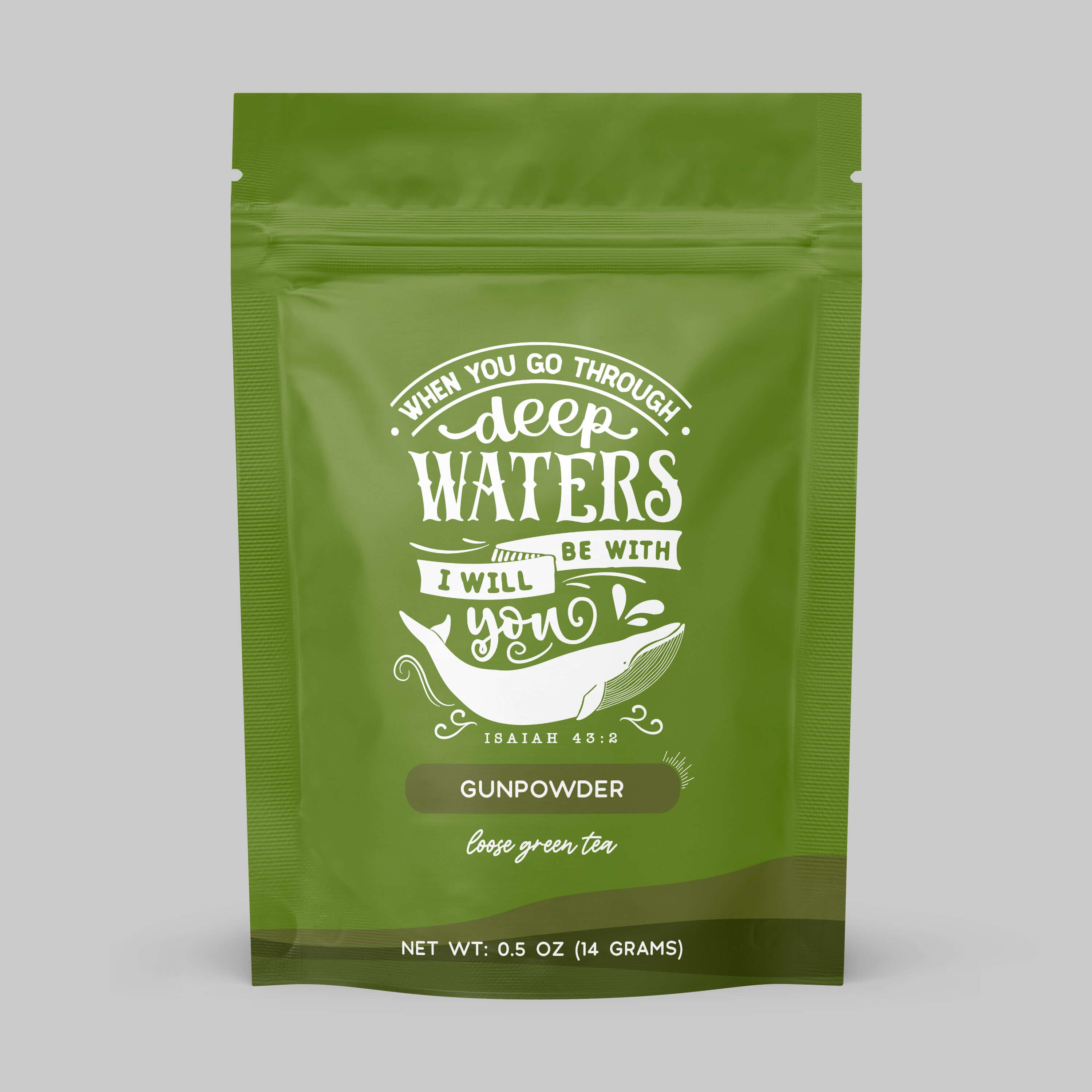 Bibelvers Tee "Wenn du durch tiefe Wasser gehst" Gunpowder