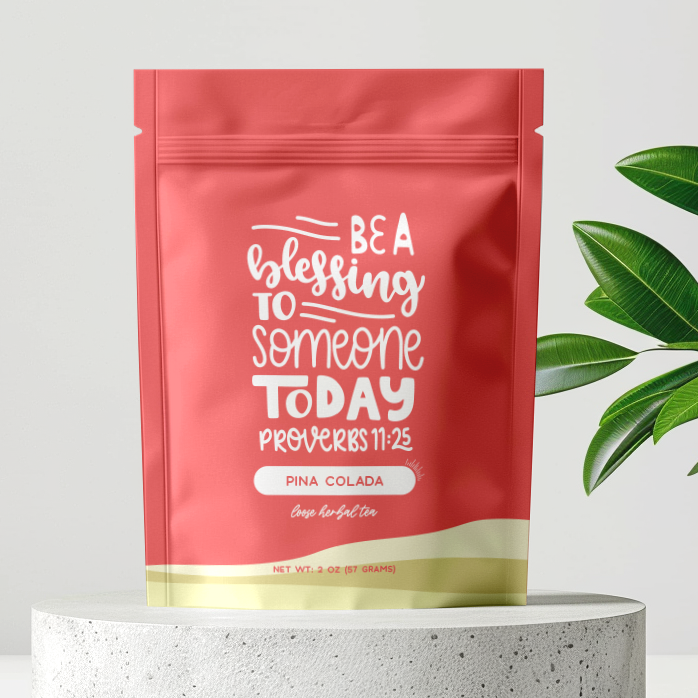 Bibelvers-Tee „Sei ein Segen“ Pina Colada Kräutertee