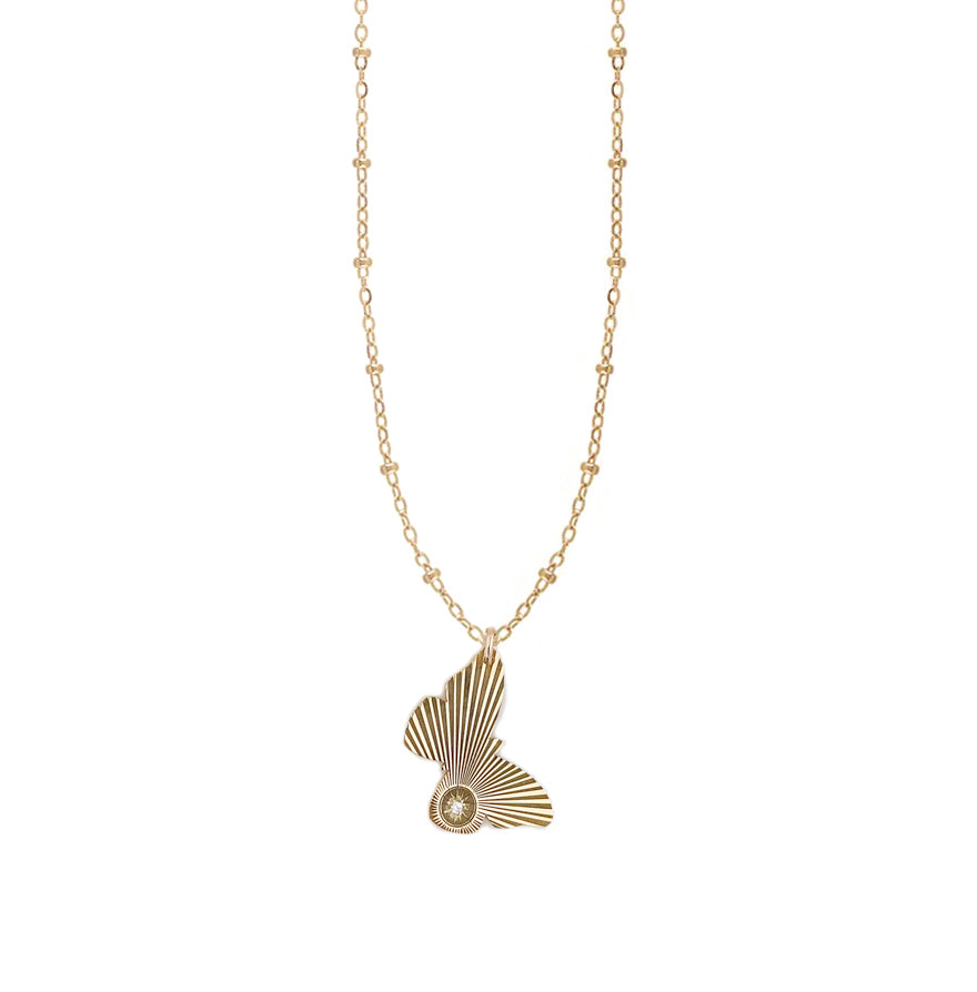 Sima Diamond Butterfly Medallion Necklace