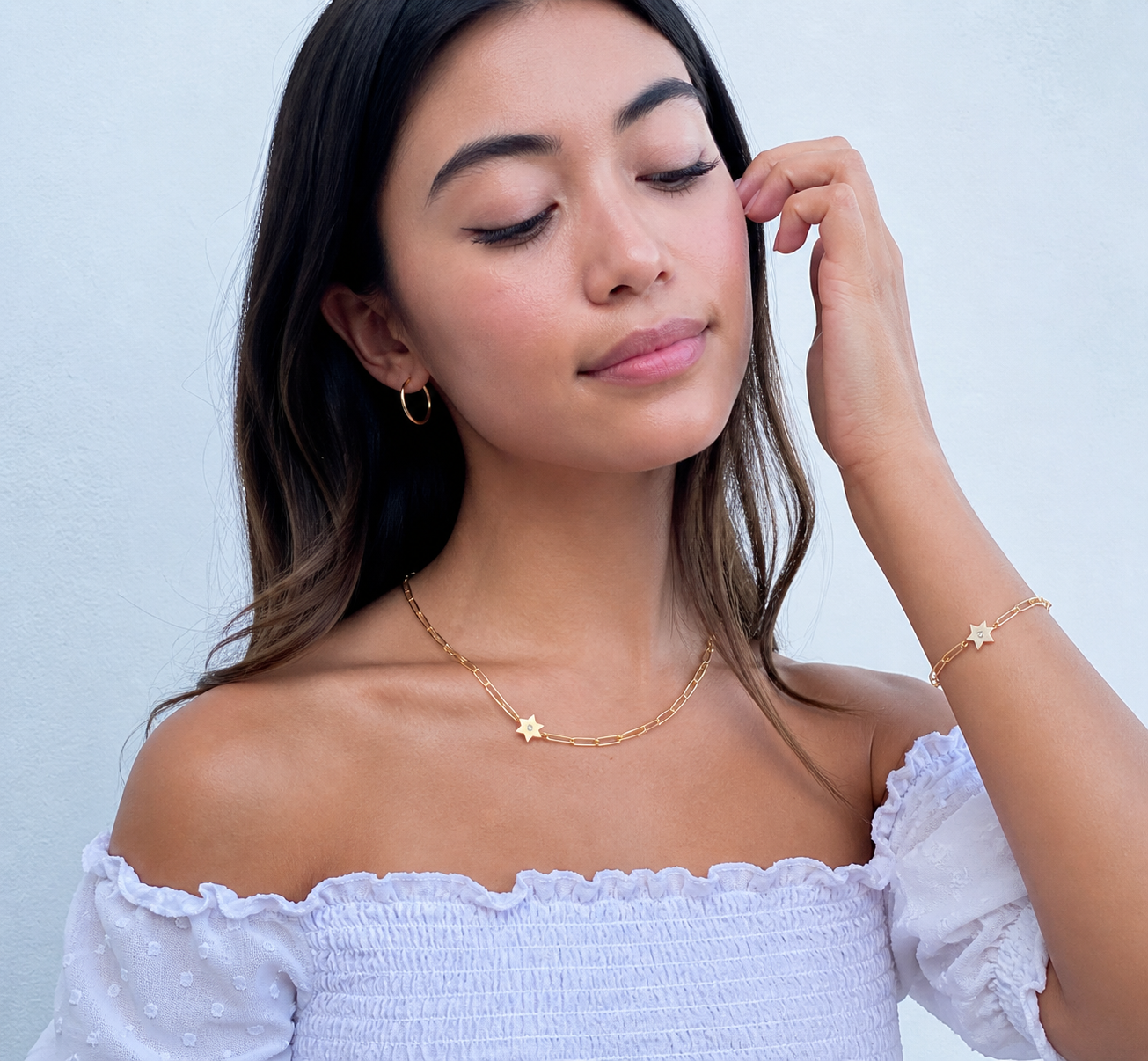 Dani Star of David Diamond Paperclip Bracelet | Anklet