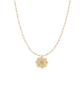 Compass Medallion Paperclip Necklace