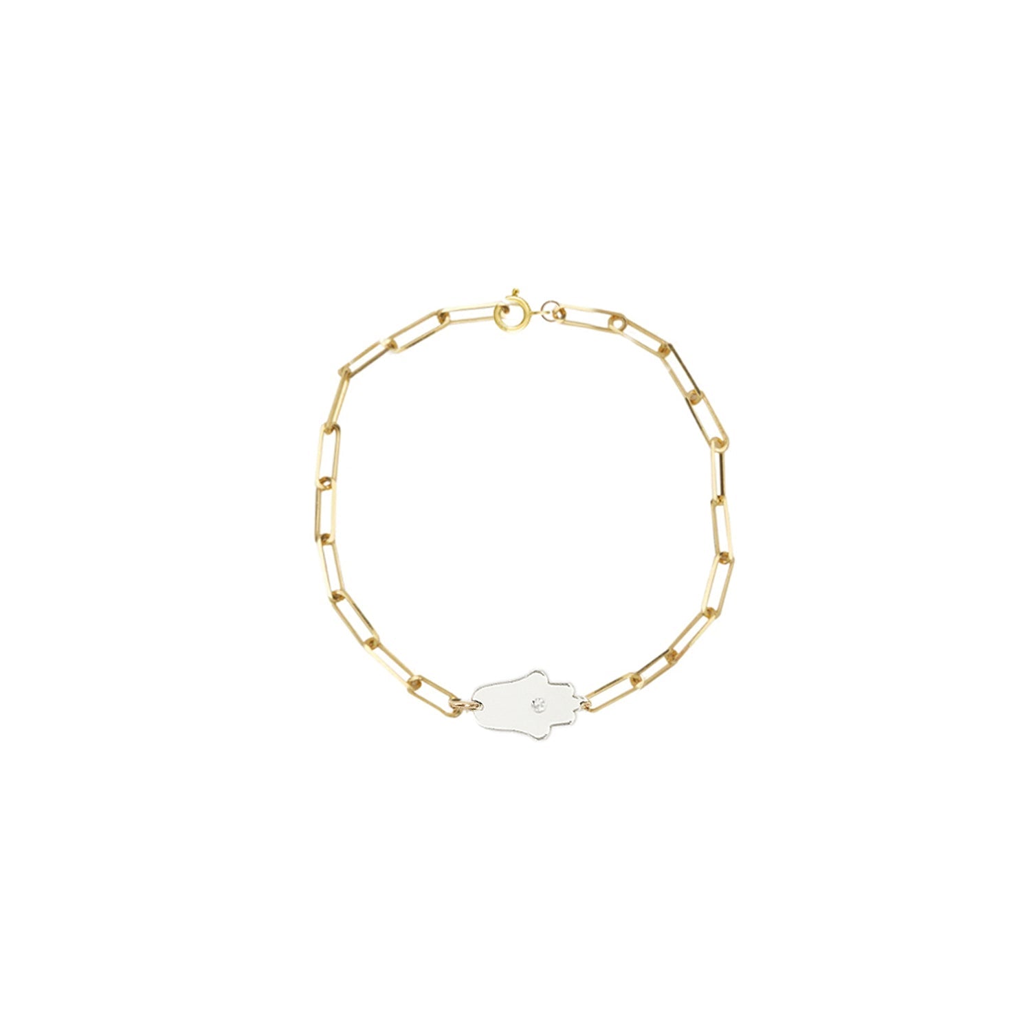 Dani Hamsa Diamond Paperclip Bracelet | Anklet