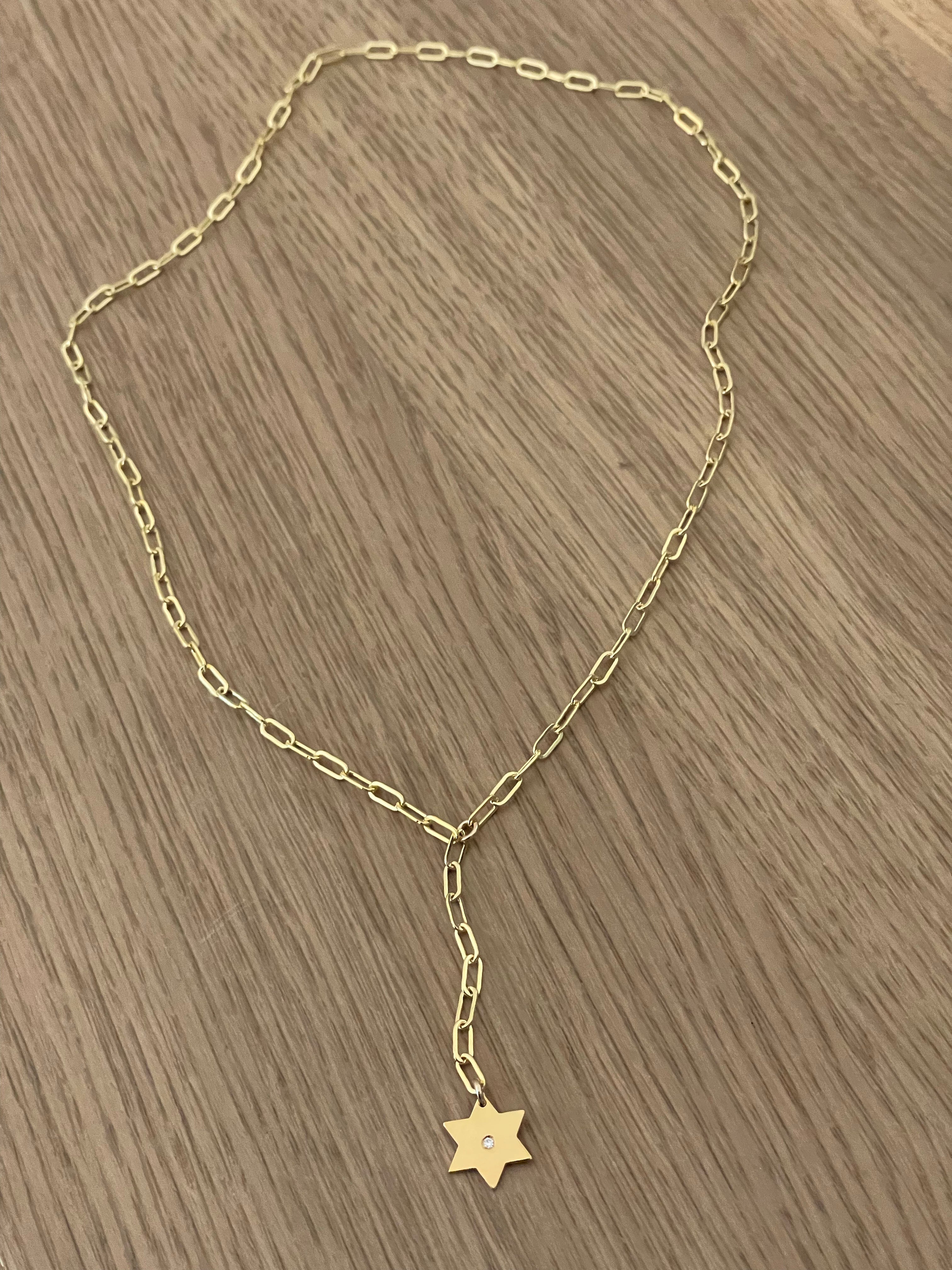 Magen David Paperclip Lariat