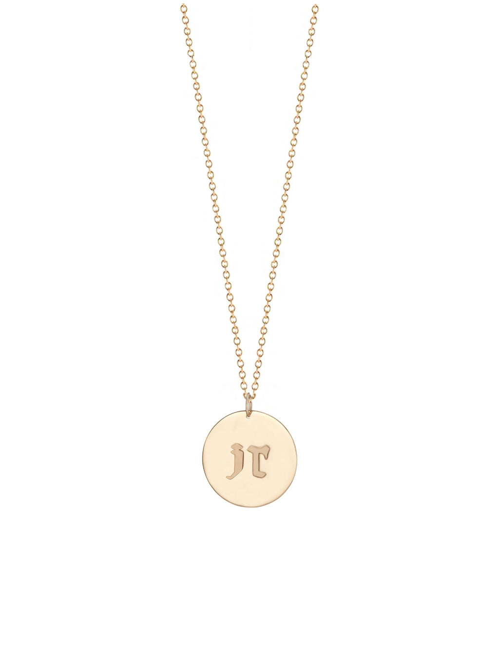 Gothic Initial Charm Necklace
