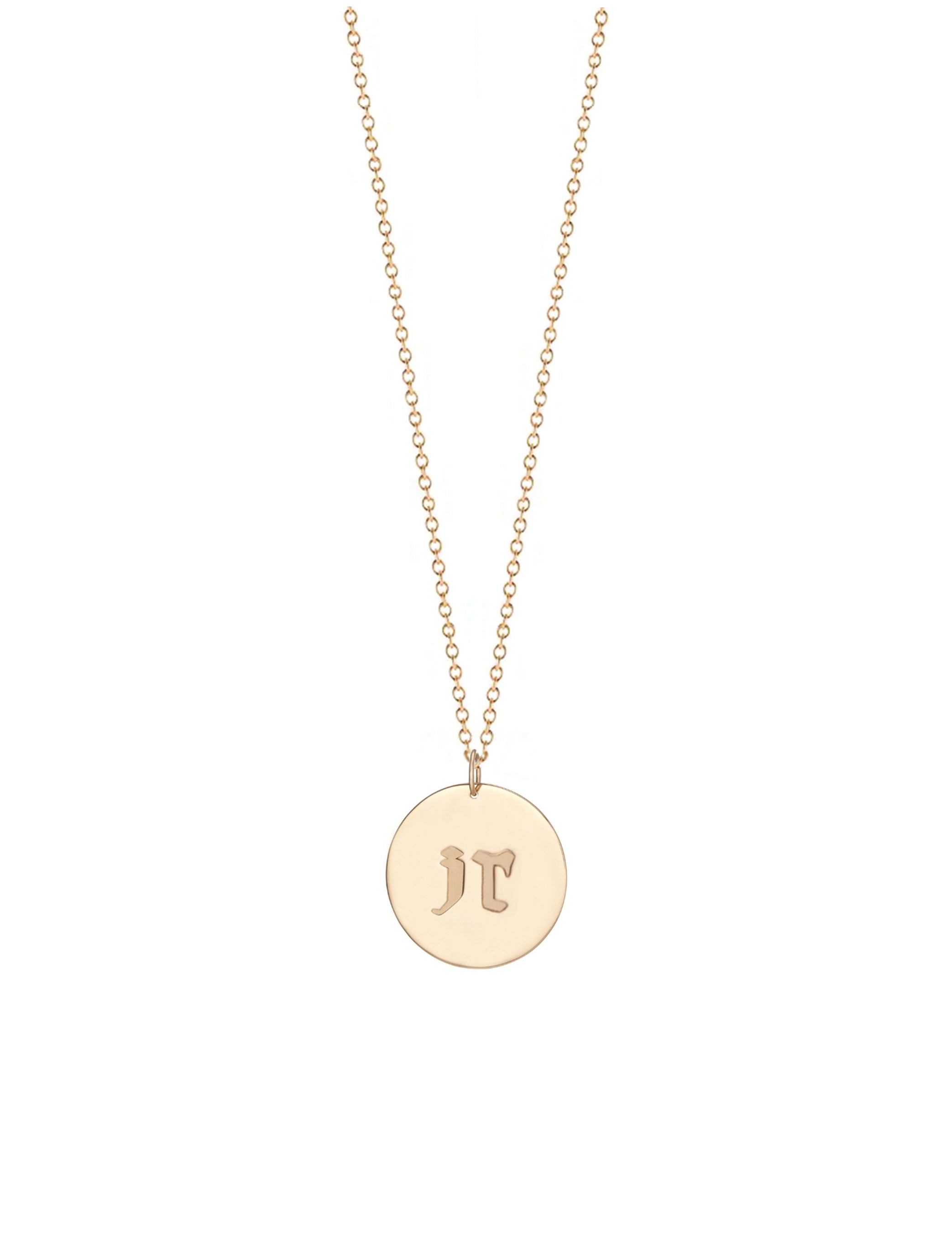 Gothic Initial Charm Necklace