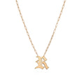Gothic Initial Paperclip Necklace
