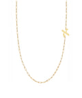 Hebrew Side Initial Paperclip Necklace