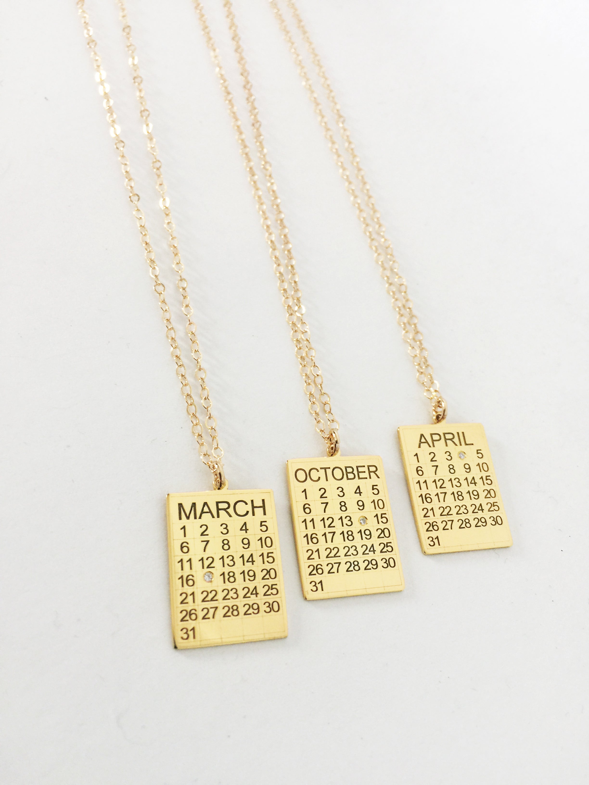 Calendar Paperclip Chain Necklace