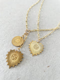 Vesta Initial and Heart Initials Medallion Necklace