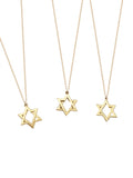 Or Movable Star of David Necklace I