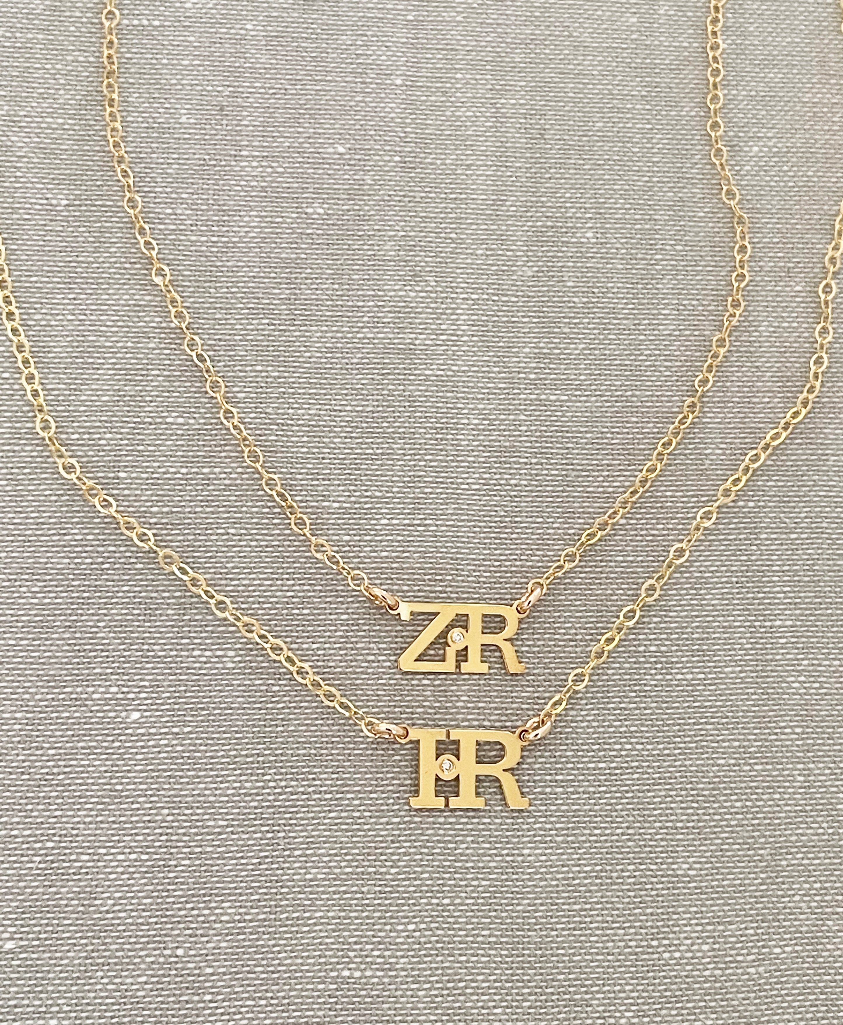 Liran Initials Diamond Necklace