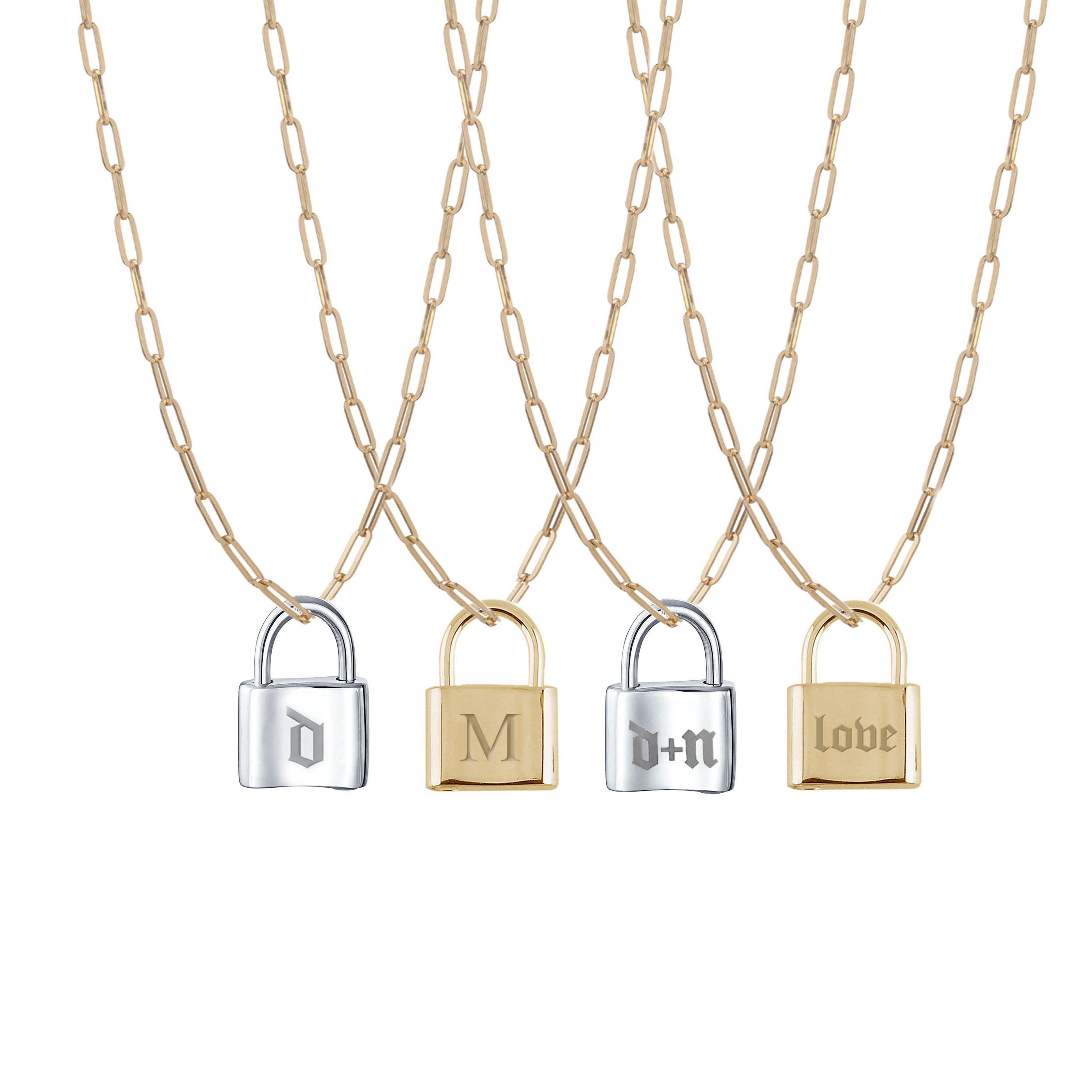 Lock Personalized Paperclip Necklace