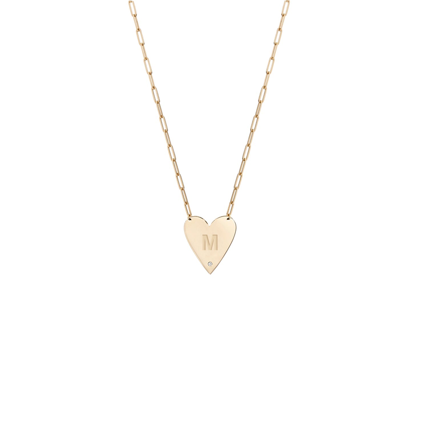 Mijal Diamond Heart Initial Necklace