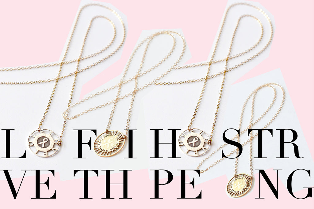 Love Ribbon Medallion Necklace