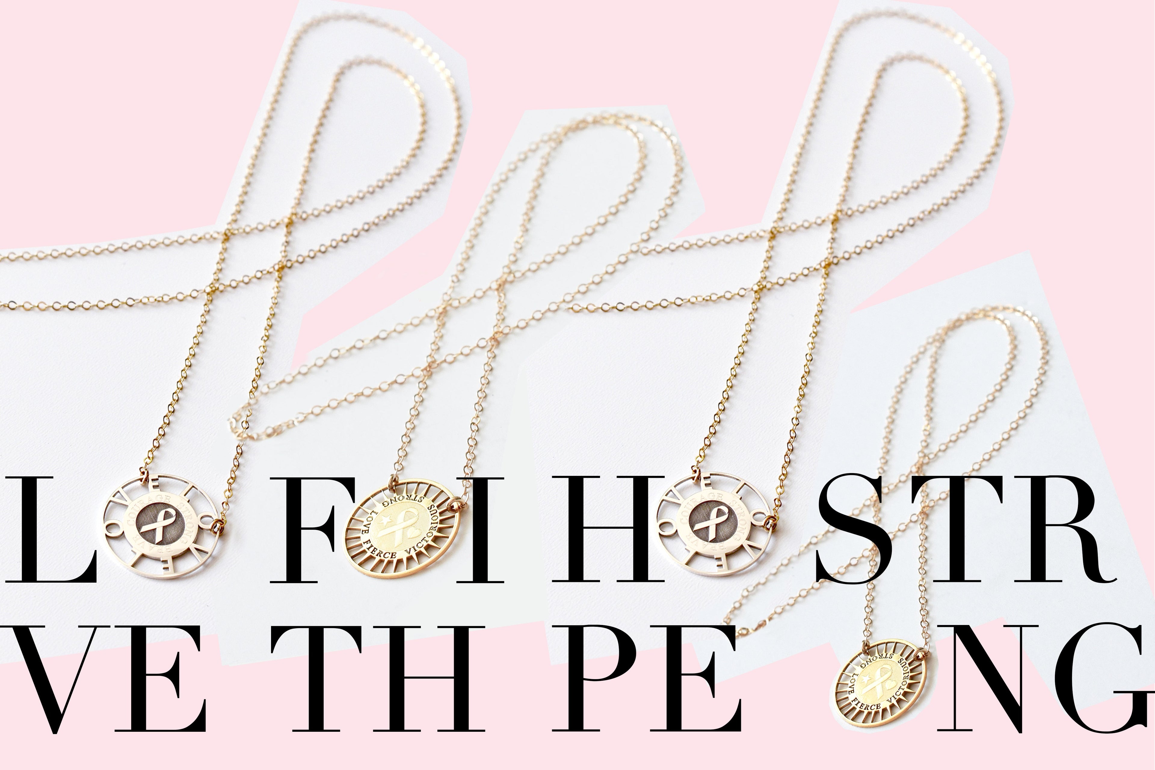 Love Ribbon Medallion Necklace