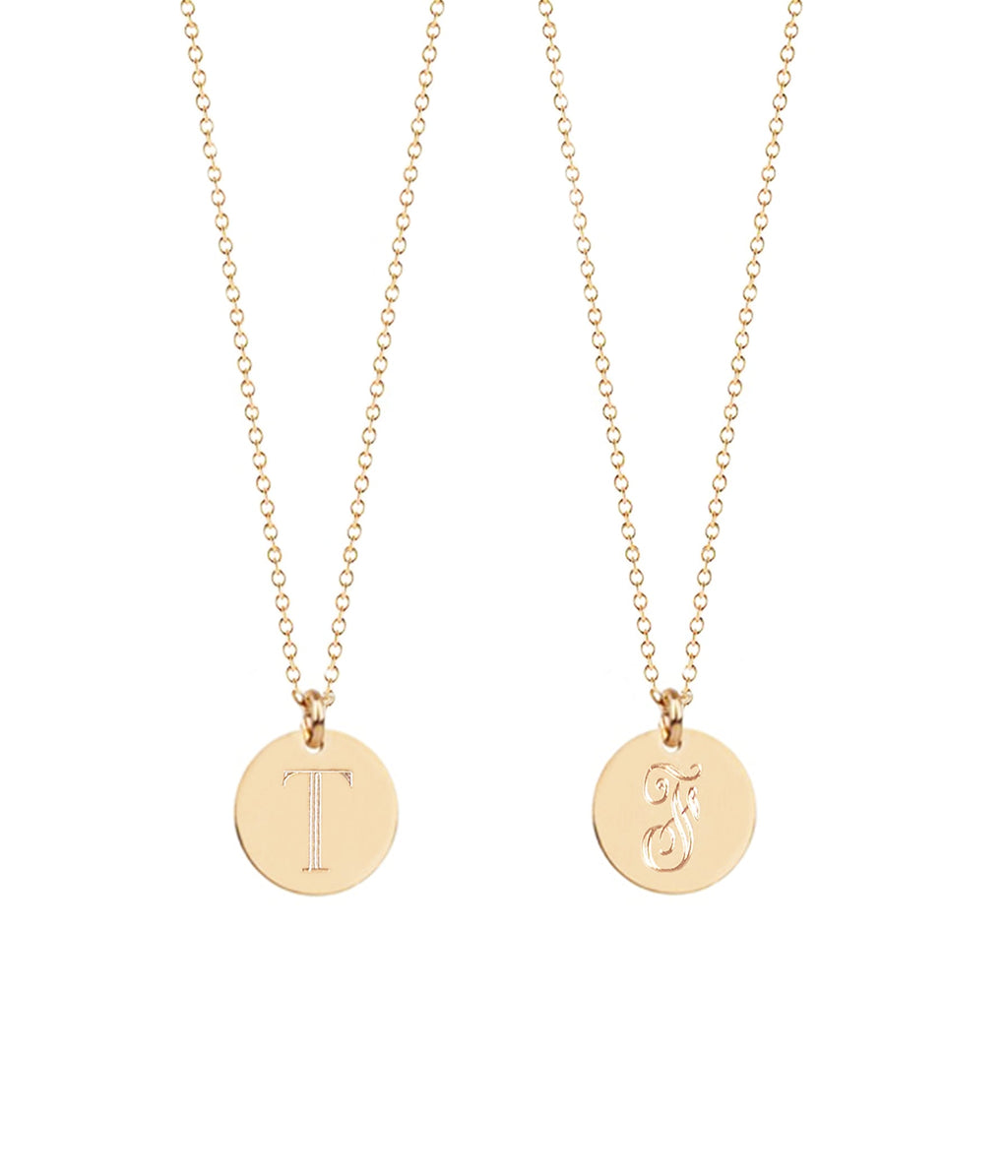 Sandy Initial Disc Necklace