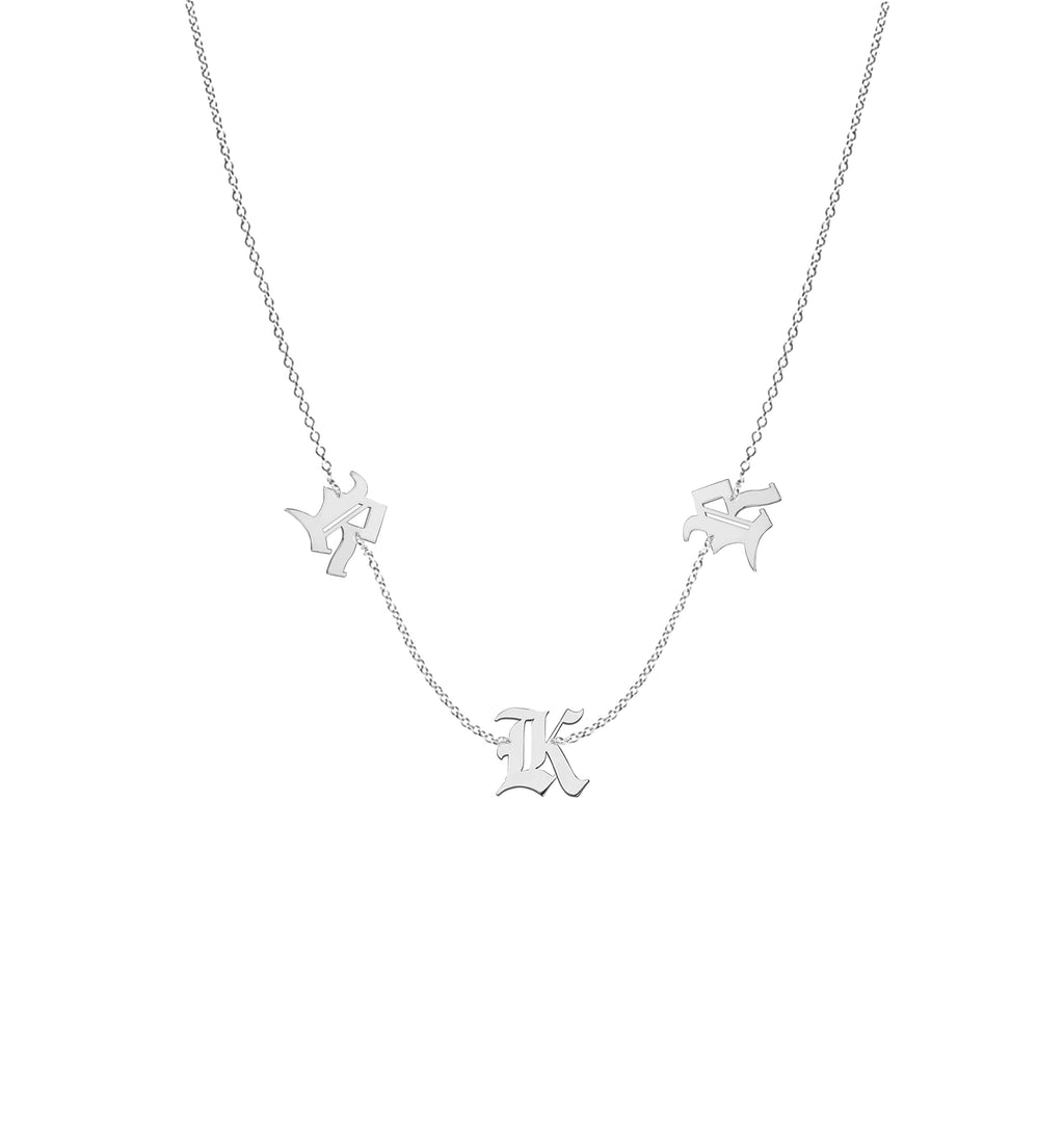 Noah Gothic Initial Necklace