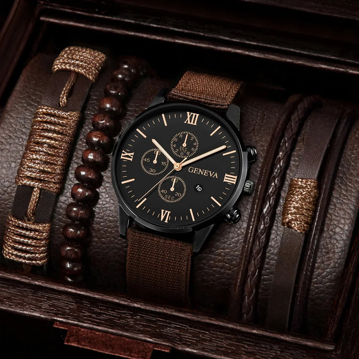 4/5 STÜCK Mode Herrenuhren Lässige Quarz-Herrenarmbanduhr-Set Relogio Masculino Reloj Hombre (Ohne Box)