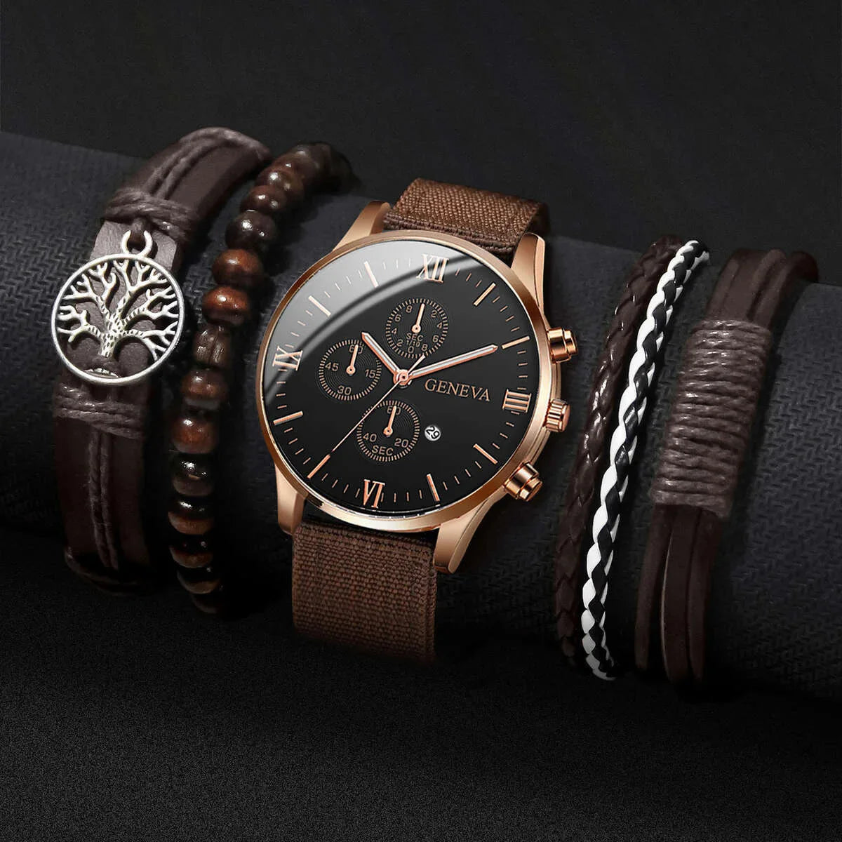 4/5 STÜCK Mode Herrenuhren Lässige Quarz-Herrenarmbanduhr-Set Relogio Masculino Reloj Hombre (Ohne Box)
