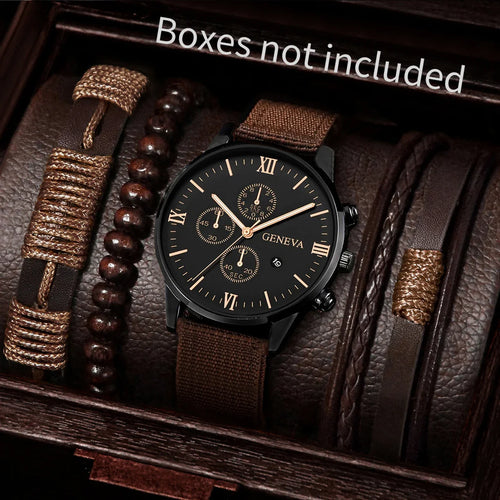 4/5 STÜCK Mode Herrenuhren Lässige Quarz-Herrenarmbanduhr-Set Relogio Masculino Reloj Hombre (Ohne Box)