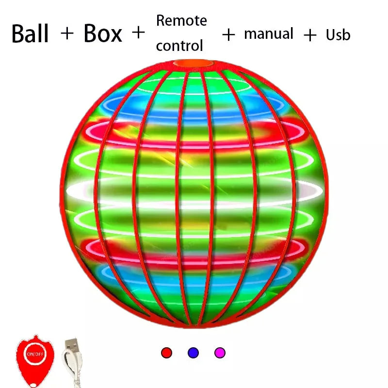 Fliegendes Ballspielzeug Handgesteuerter fliegender Ball Zauberkugel LED-Licht Bumerang Rotator 360° Mini-Drohne Flugspielzeug für Kinder Familiengeschenke