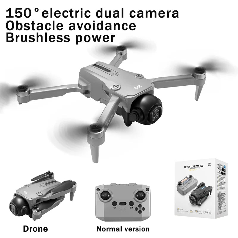 Neuer D18 Drohne 2025 mit 8K HD 150° elektrischer Dual-Kamera Winkel-Hindernisvermeidung Faltbarer Quadcopter für Luftaufnahmen Spielzeug