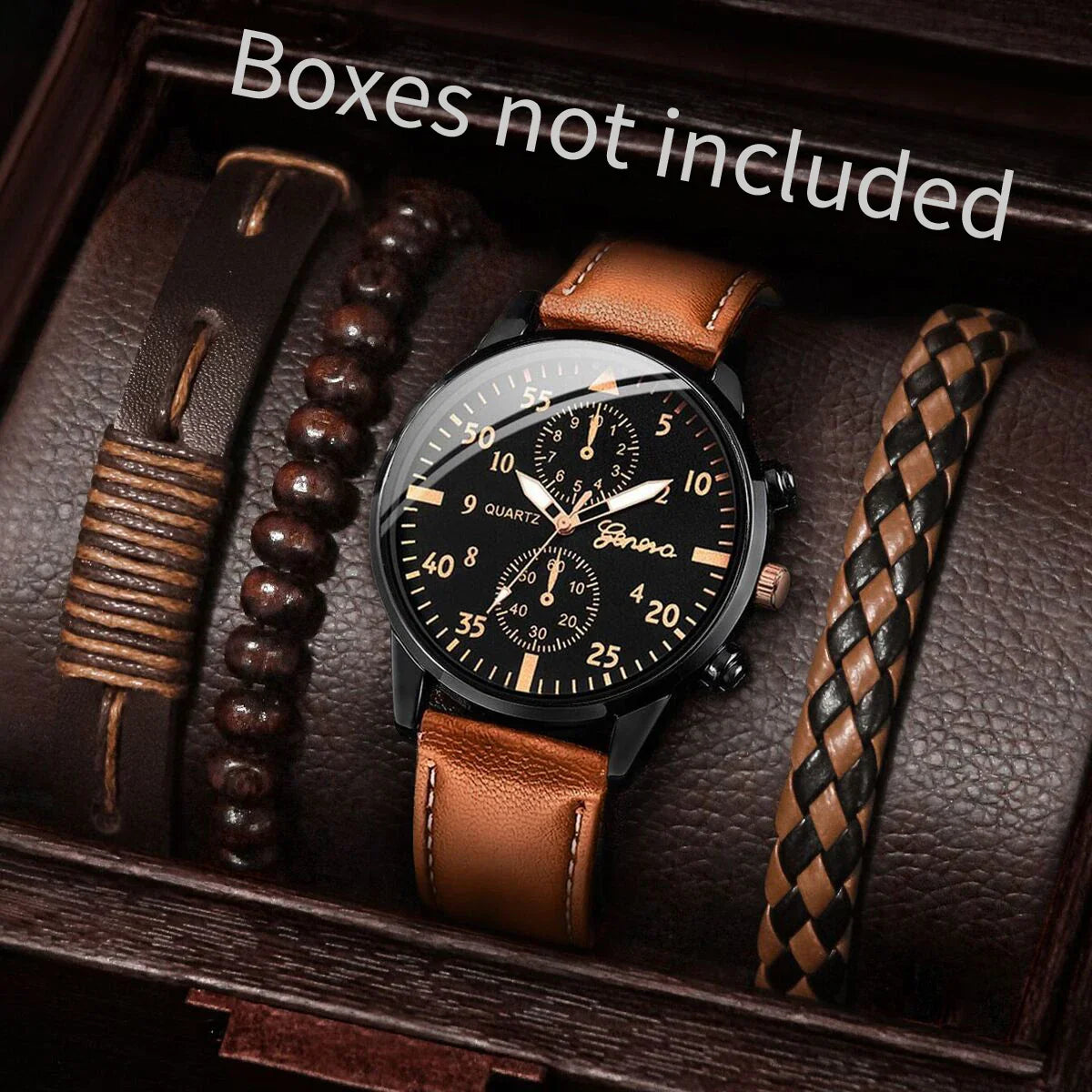 4/5 STÜCK Mode Herrenuhren Lässige Quarz-Herrenarmbanduhr-Set Relogio Masculino Reloj Hombre (Ohne Box)