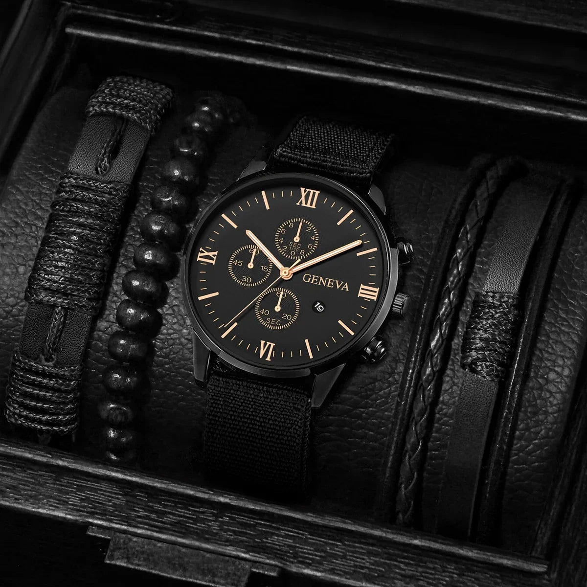 4/5 STÜCK Mode Herrenuhren Lässige Quarz-Herrenarmbanduhr-Set Relogio Masculino Reloj Hombre (Ohne Box)