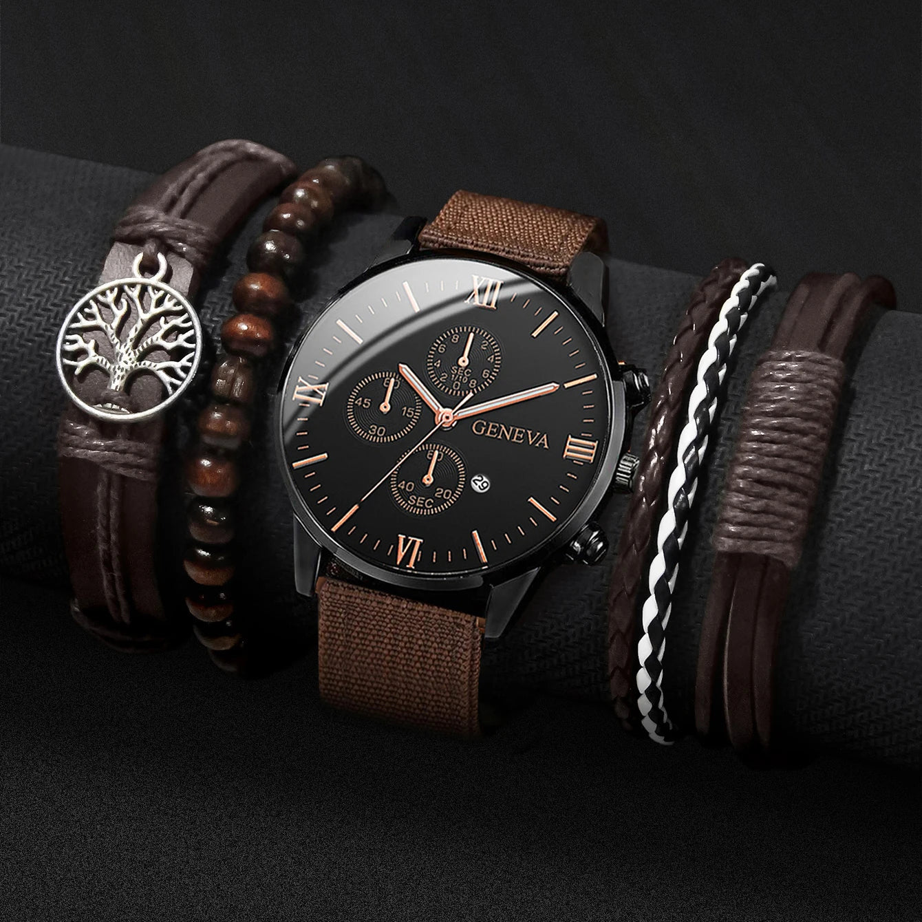 4/5 STÜCK Mode Herrenuhren Lässige Quarz-Herrenarmbanduhr-Set Relogio Masculino Reloj Hombre (Ohne Box)