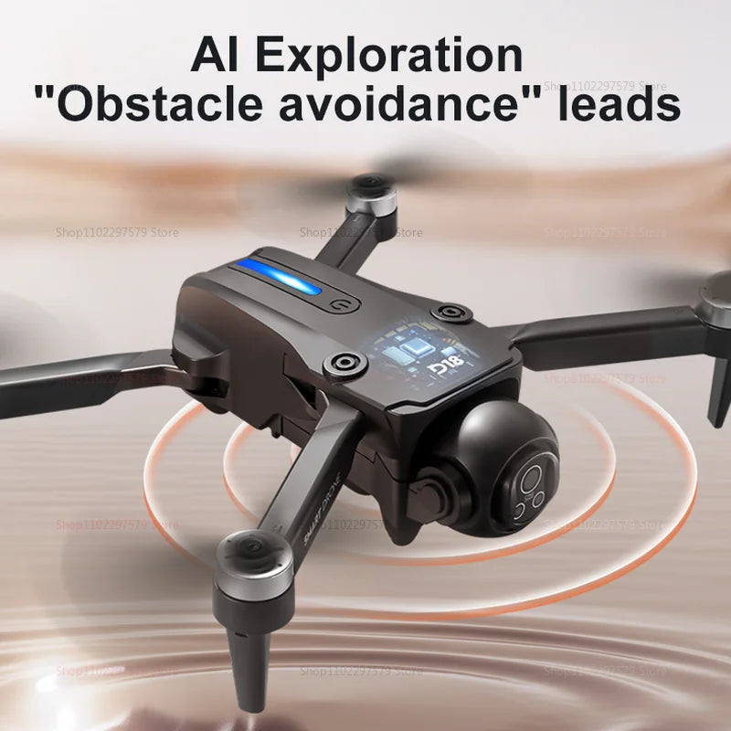 2025 New D18 Drone with 8K HD 150° Electric dual camera Angle Obstacle Avoidance Foldable Quadcopter for Aerial Photography Toy