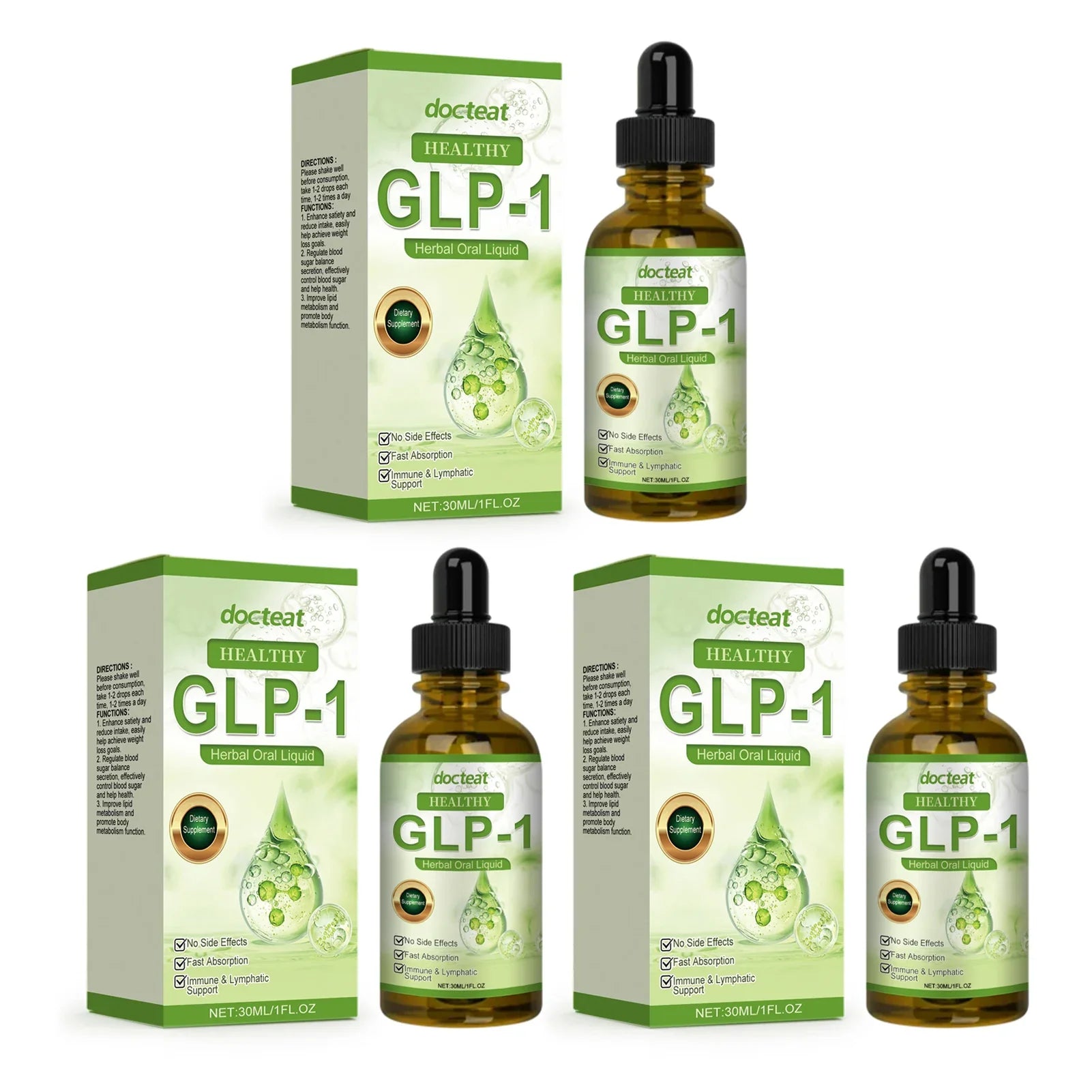GLP-1 Supplement Flüssige Tropfen Natürliche GLP-1 Unterstützung Körperschlankheitsergänzung für die Darmverdauungsgesundheit Körperpflegeprodukte