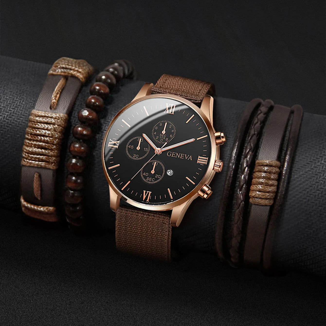 4/5 STÜCK Mode Herrenuhren Lässige Quarz-Herrenarmbanduhr-Set Relogio Masculino Reloj Hombre (Ohne Box)