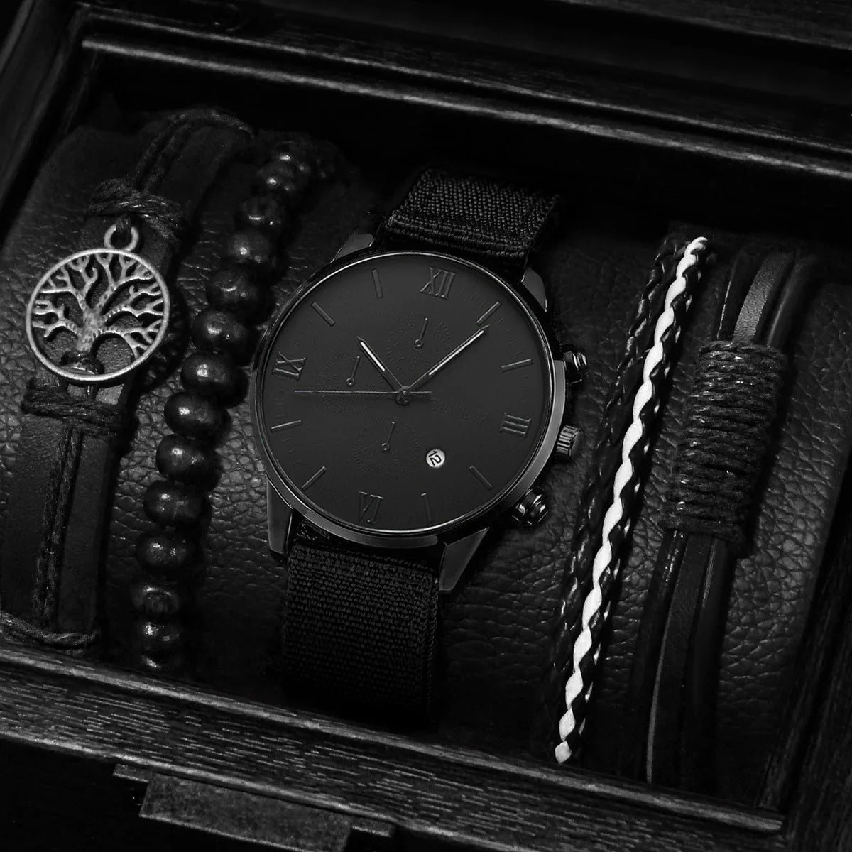 4/5 STÜCK Mode Herrenuhren Lässige Quarz-Herrenarmbanduhr-Set Relogio Masculino Reloj Hombre (Ohne Box)