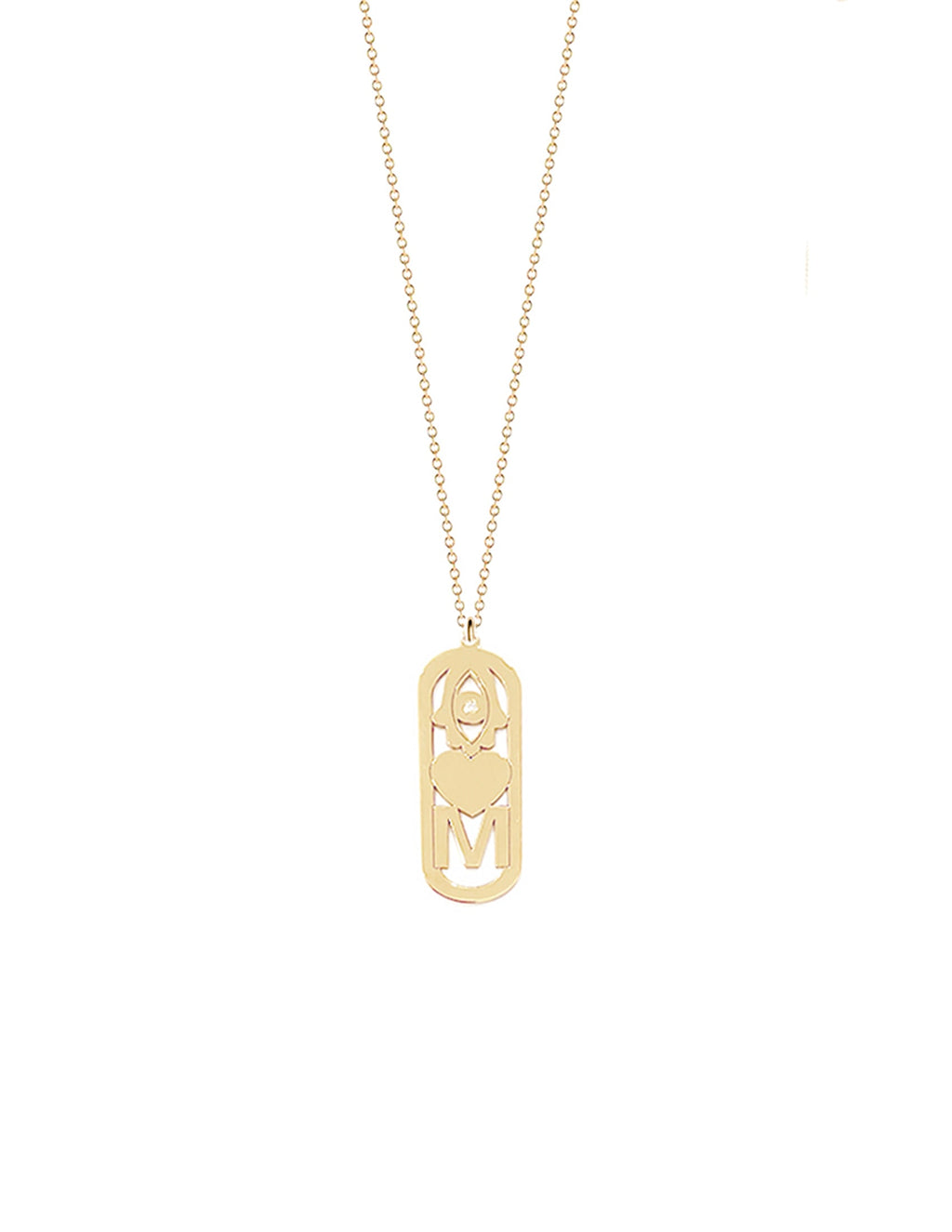 Asher Initial Good Luck Pendant Necklace