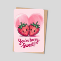 You’re Berry Sweet – Cute Kawaii Strawberry Greeting Card