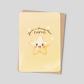 "You’re a Shining Star" Kawaii Congrats Card - Minimalist Watercolor Design