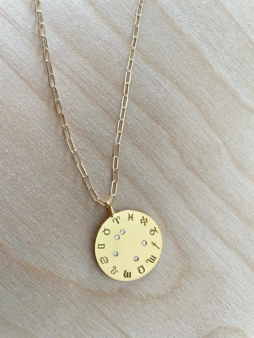Zodiac Diamond Wheel Necklace