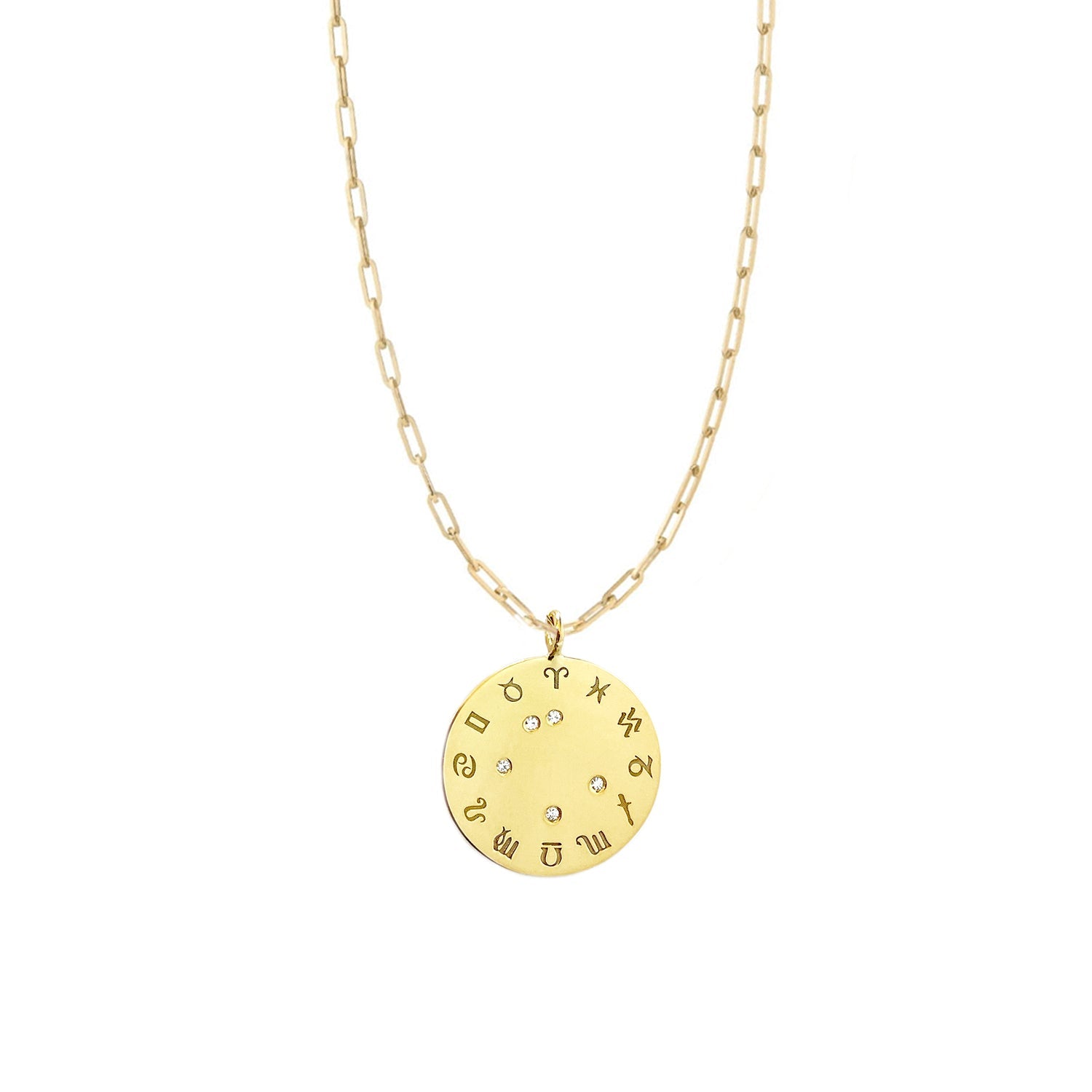 Zodiac Diamond Wheel Necklace