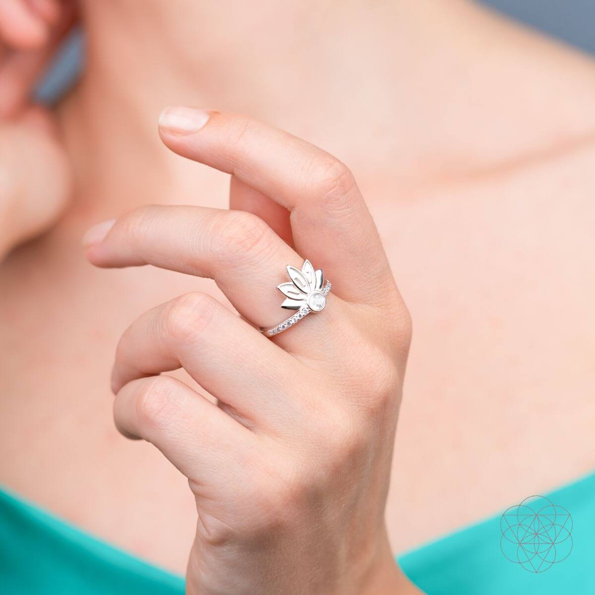 Ich werde göttlich geführt: 111 Engelszahl Silber Lotusring