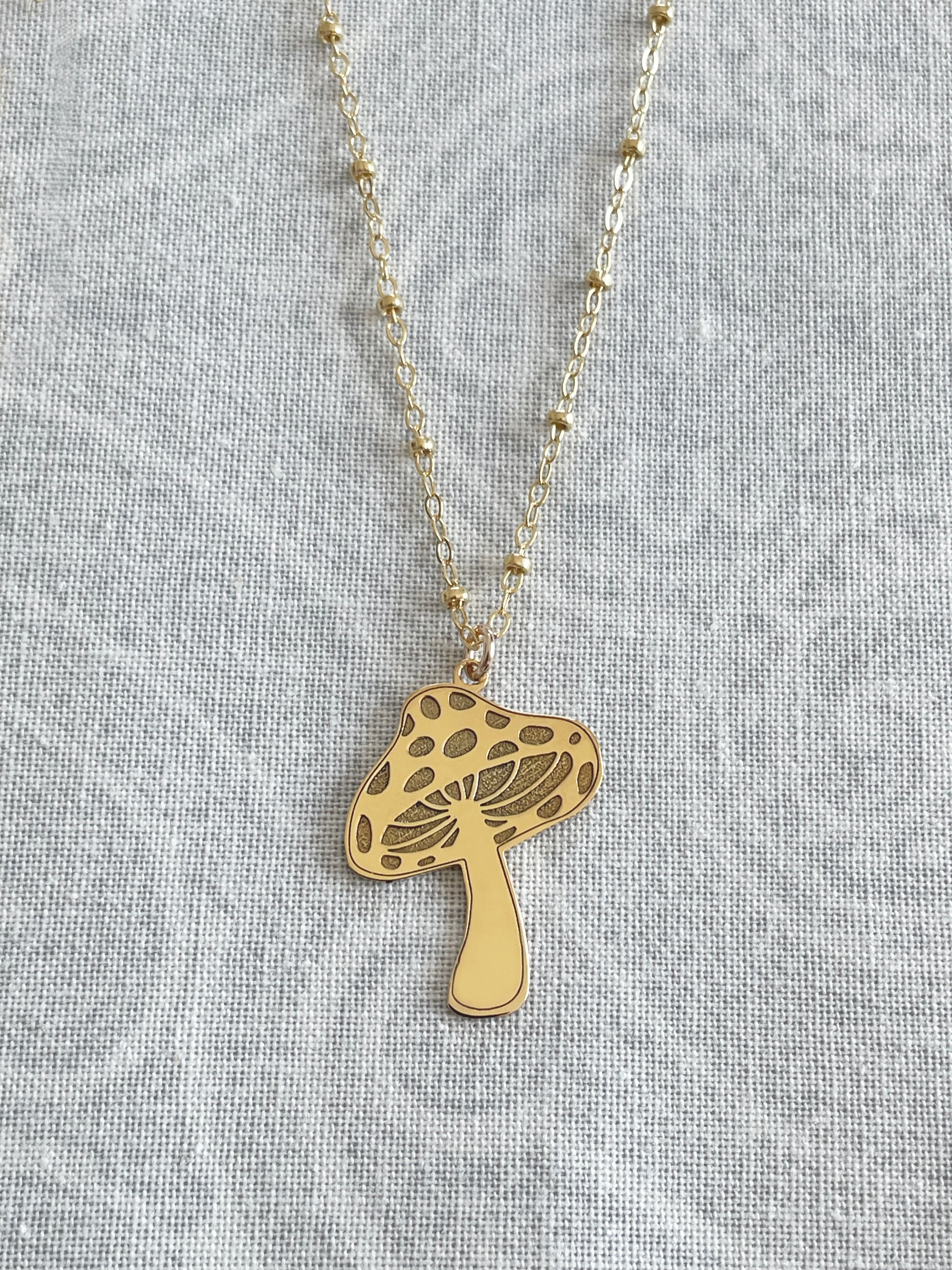 Lucky Mushroom Beaded Necklace