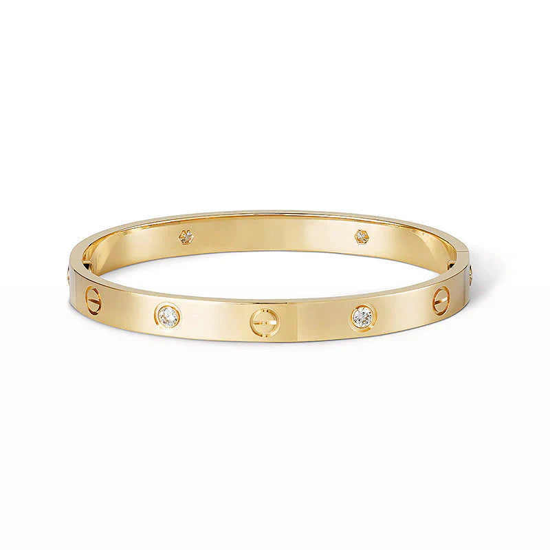 Elegant Diamond Screw Bangle Bracelet